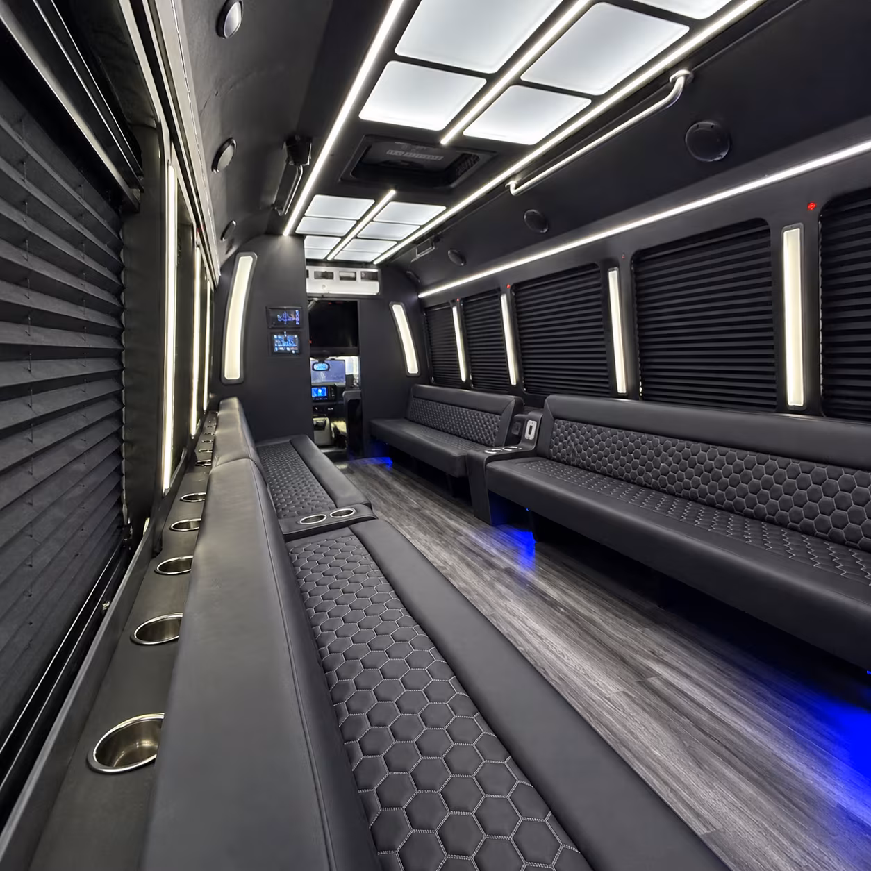 detroit party bus rental interior